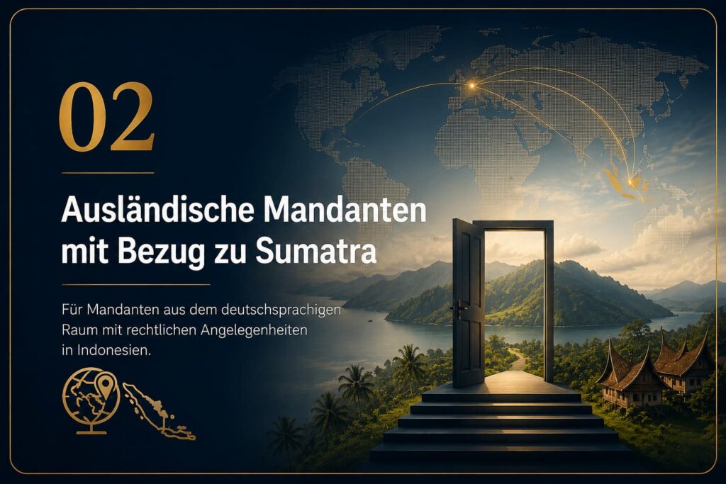 Rechtsberatung Indonesien DACH durch PW Law Firm Medan für ausländische Mandanten in Sumatra