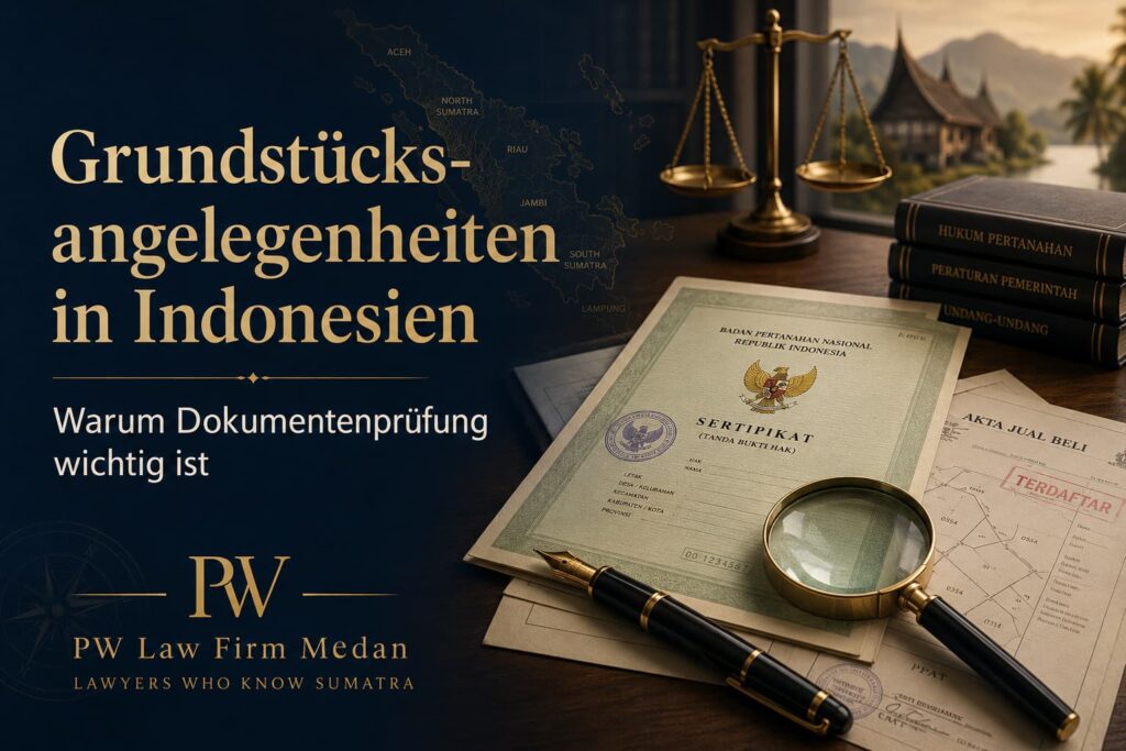Grundstücksangelegenheiten in Indonesien und Dokumentenprüfung durch PW Law Firm Medan